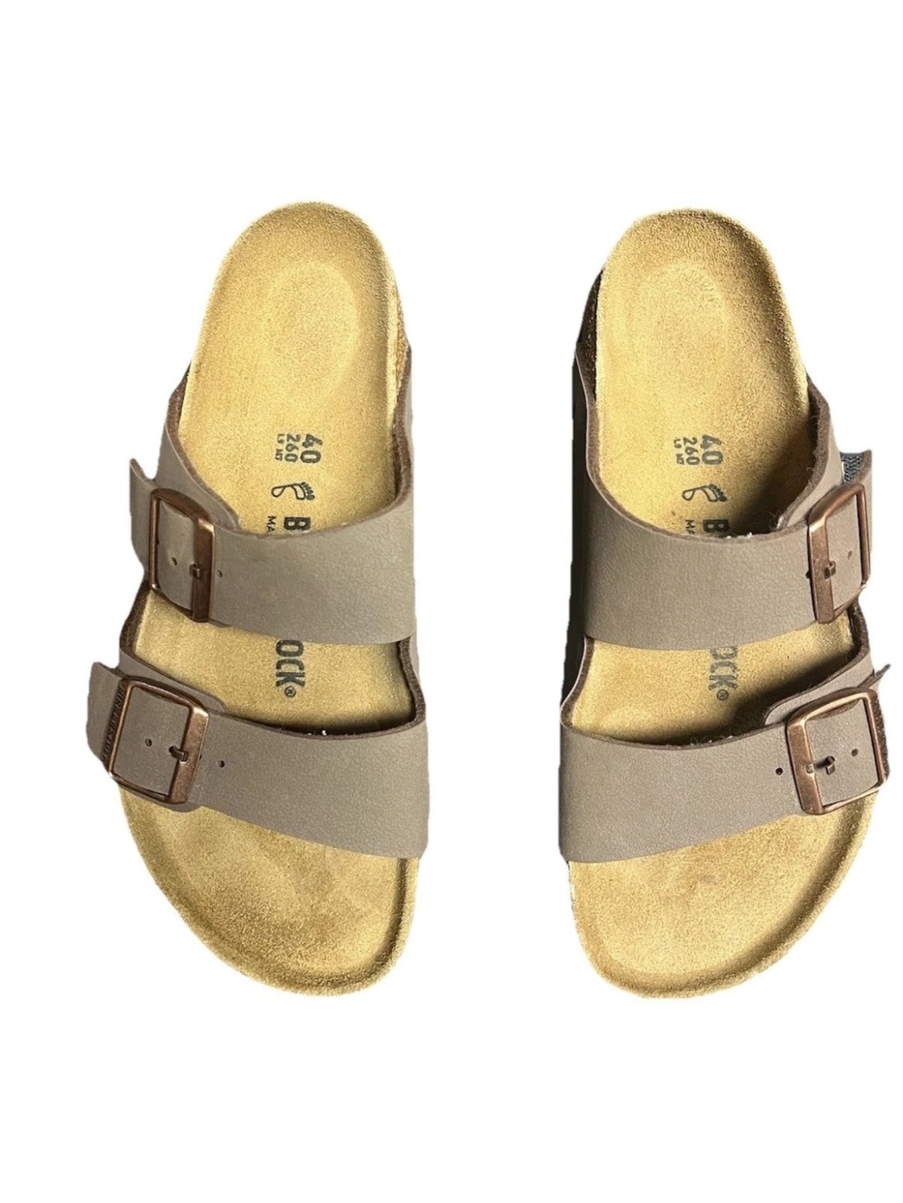 Birkenstock Kids Two-Strap Sandals in Taupe Brown